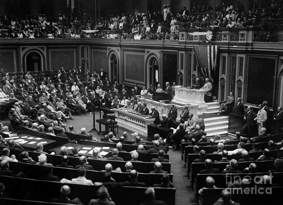 Wilson Addressing Congress, c1915 Photograph by Granger