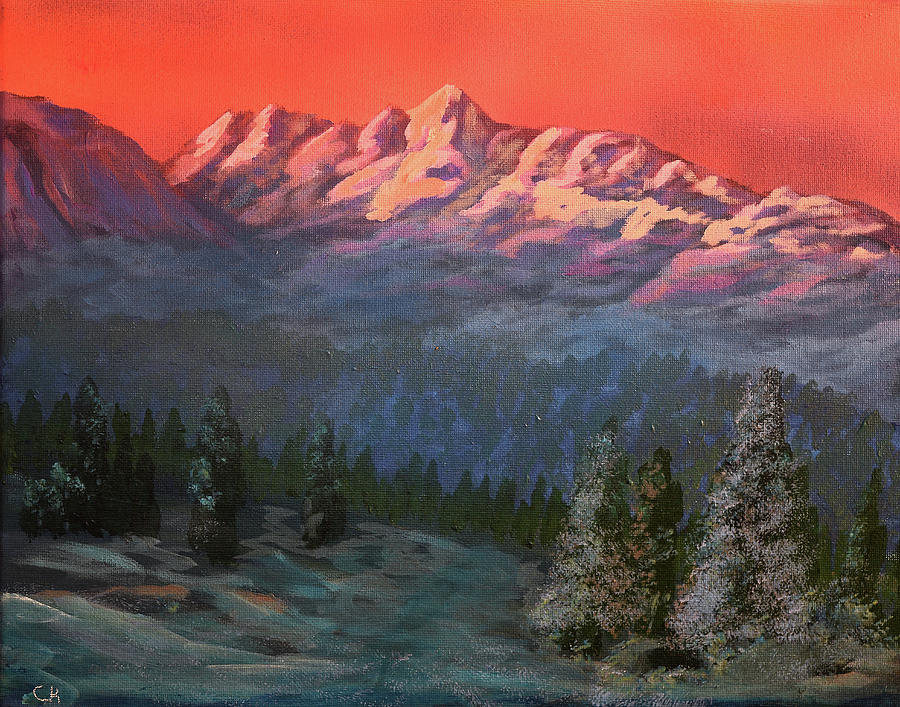 Wilson Peak Winter Sunrise, Colorado Painting by Chance Kafka