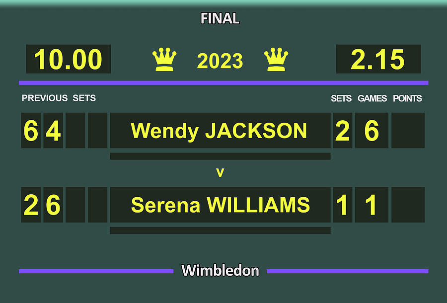 Wimbledon Scoreboard 2023 - Wendy X  Serena Final Digital Art