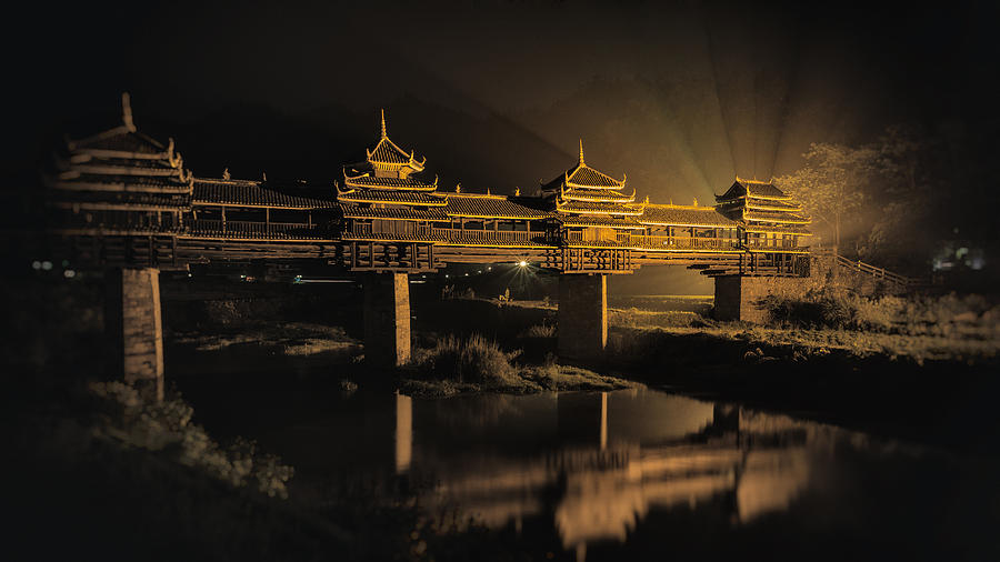 Wind and rain bridge of Cheng Yang in Sanjiang Photograph by Christopher Ames