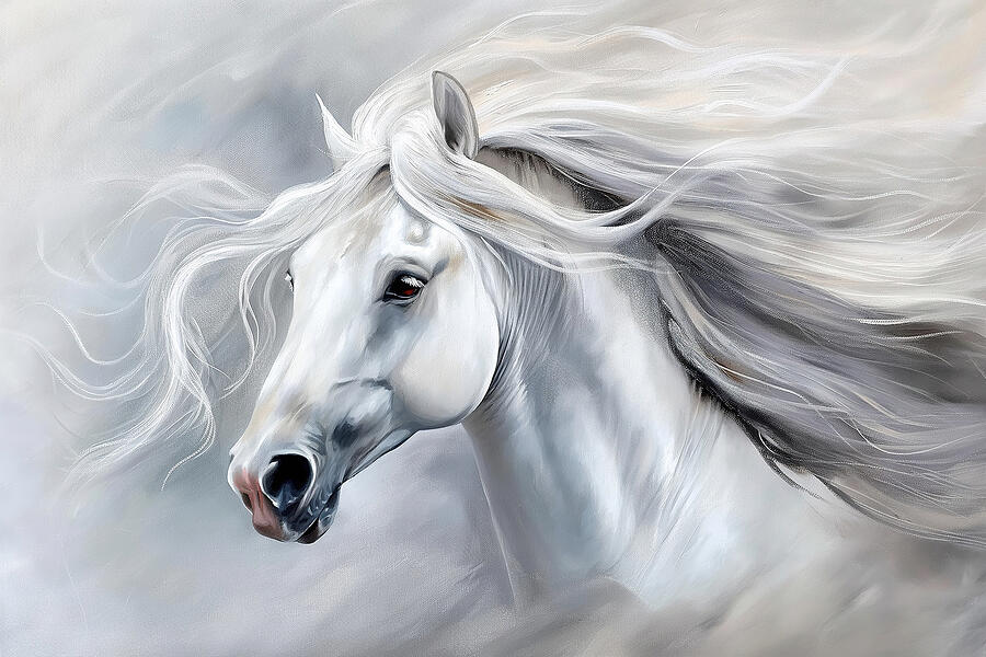 Wind Blown Stallion 3 Digital Art by Athena Mckinzie
