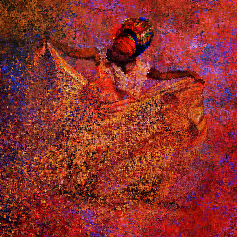 Black Woman Mixed Media - Wind Dancer by Canessa Thomas