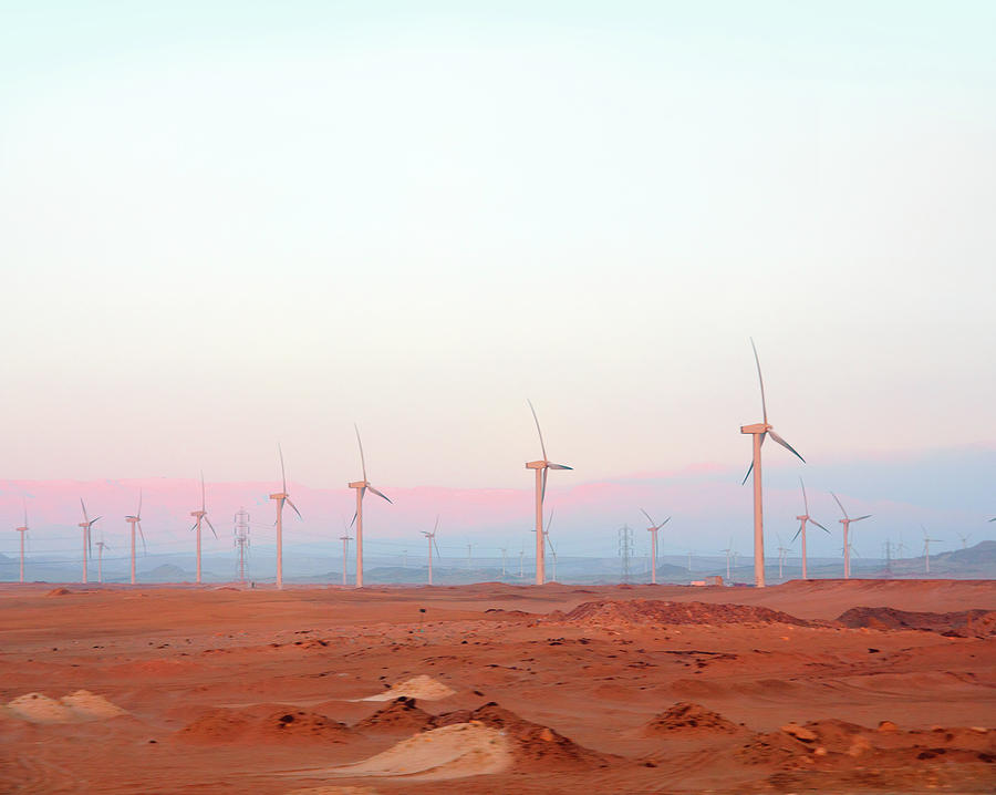 Wind Electric Generators In Desert Photograph by Mikhail Kokhanchikov