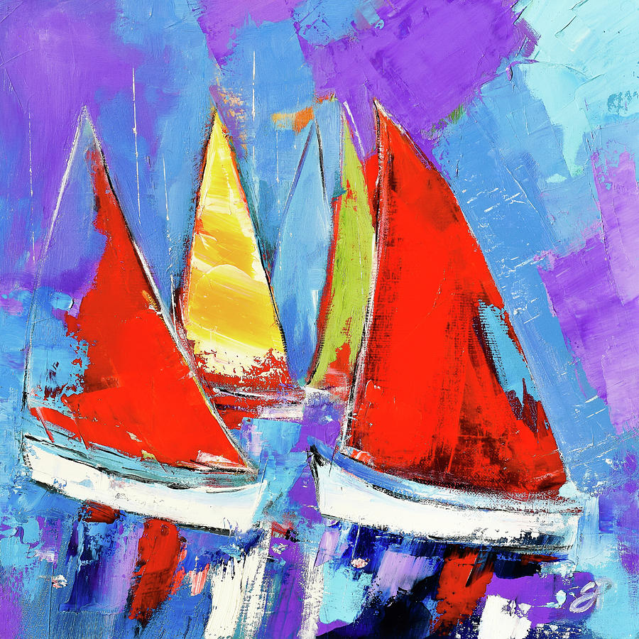 Wind in the sails Painting by Elise Palmigiani
