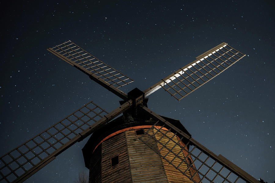 Wind mill at night Photograph by Simon Colbing - Fine Art America