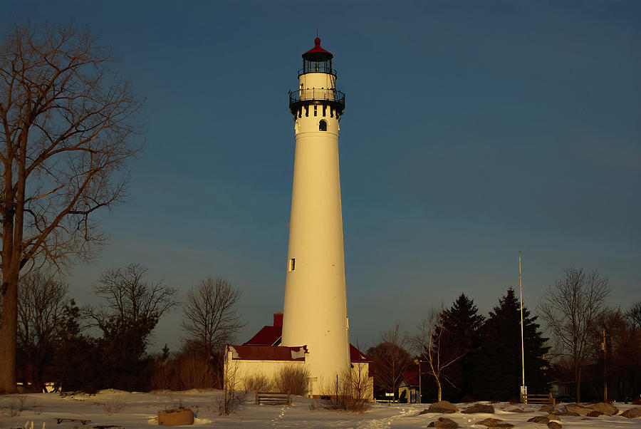 Wind Point Light at Sunrise Photograph by Deb Beausoleil