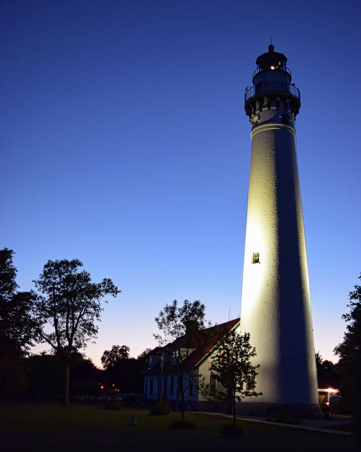 Wind Point Lighthouse Blue Photograph by Scott Olsen