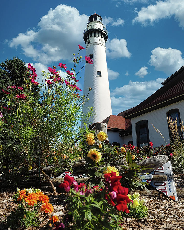 Wind Point Lighthouse Gardens III Photograph by Scott Olsen