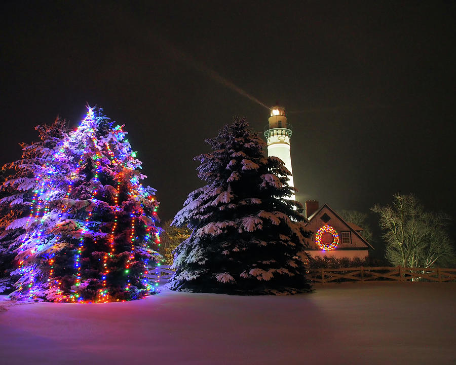 Wind Point Lighthouse Lights Photograph by Scott Olsen