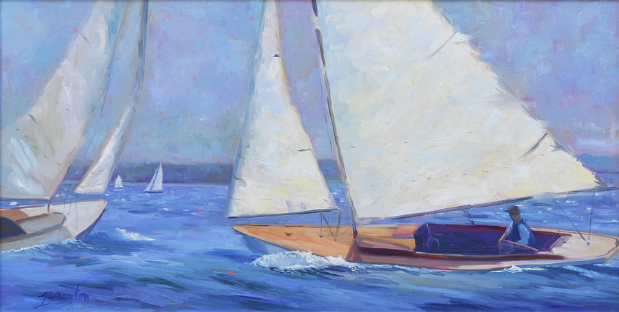 Sailboat Painting - Wind Power by Julie Brayton