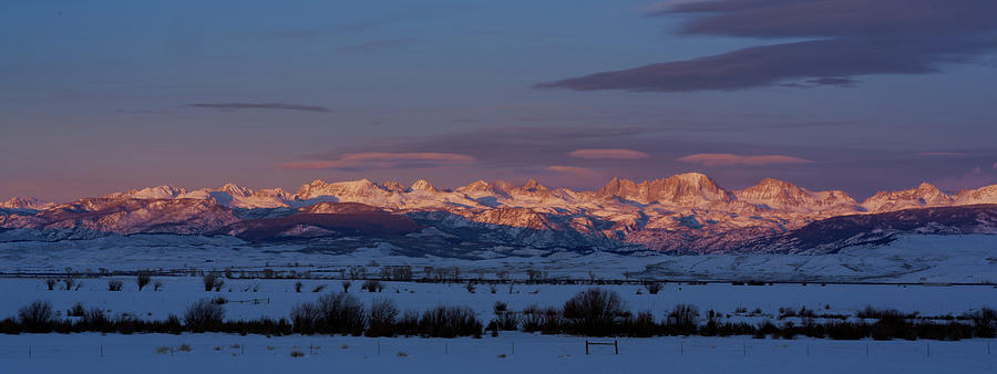 Wind River Range Winter Sunset  Photograph by Julieta Belmont