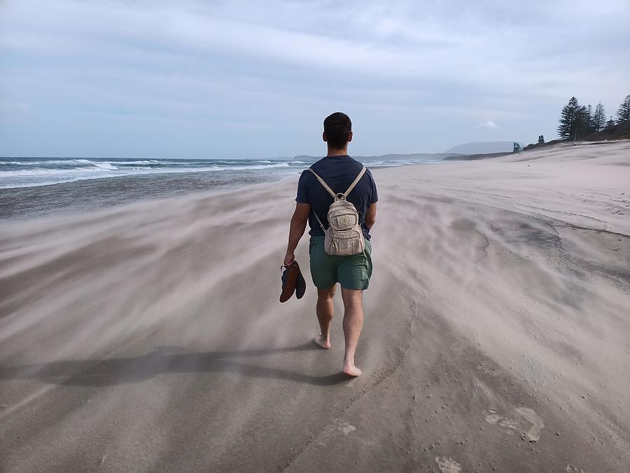 Wind, sand, coast, walk Photograph by Elena Perelman