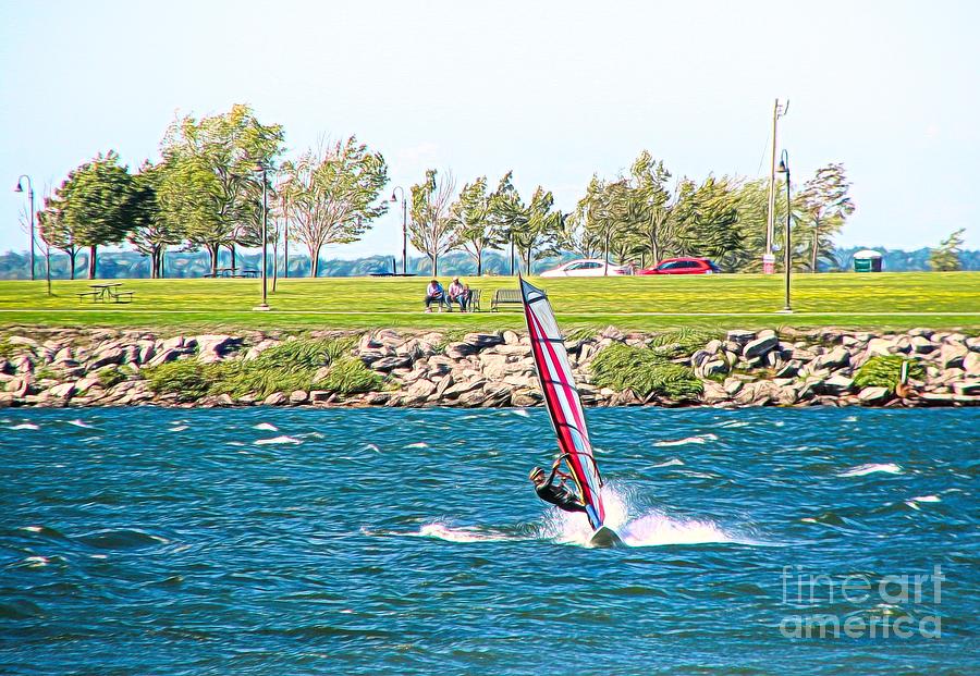 Wind Surfer Gallagher Beach Buffalo NY Abstract Photograph by Rose Santuci-Sofranko