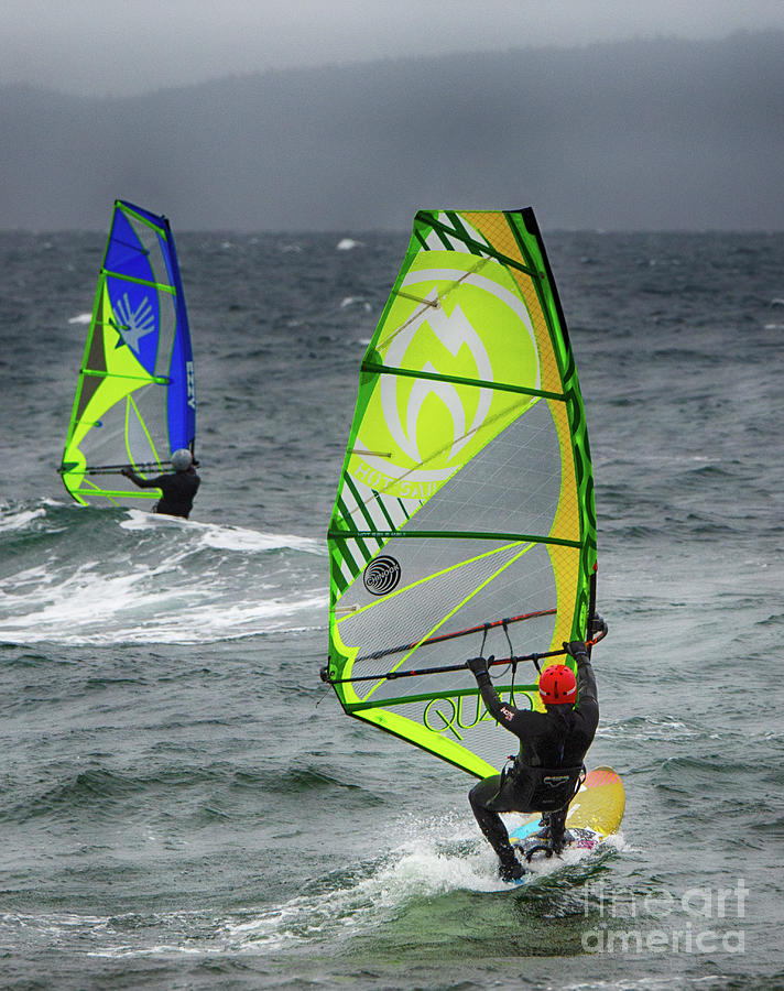 Wind Surfing Columbia Beach 3 Photograph by Bob Christopher