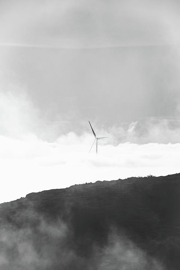 Wind turbine drowned in a sea of clouds Photograph by Vaclav Sonnek