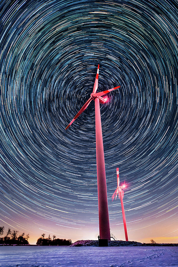 Wind Turbine in the Stars Photograph by Ryan Ketterer