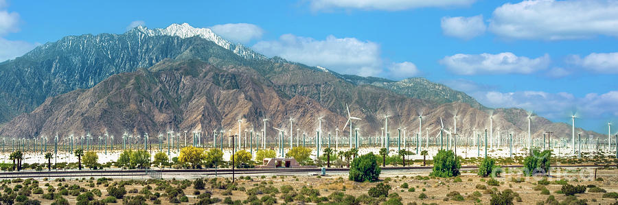 Train Station Palm Springs Windmills Photograph by David Zanzinger