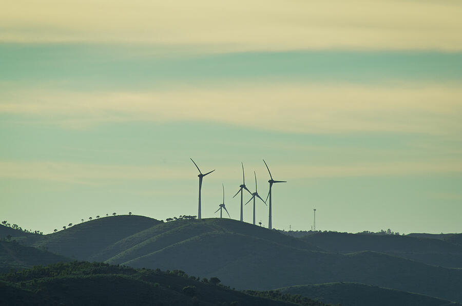 Wind turbines in Algarve mountains Photograph by Angelo DeVal