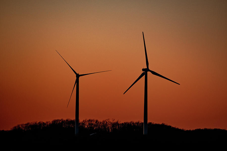 Wind Turbines in Sunset Photograph by Denise Kopko