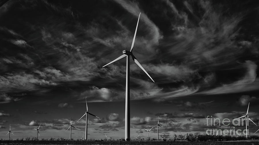 Wind Turbines #moody #blackwhite Photograph by Andrea Anderegg
