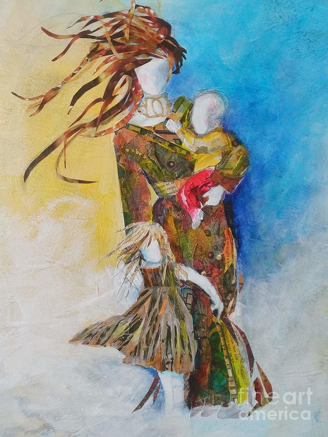 Mixed Media Mixed Media - Wind Woman and her Children by Sandra Taylor-Hedges
