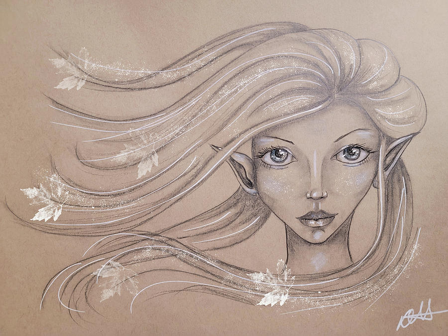 Windblown Fae Drawing by Diana Haronis