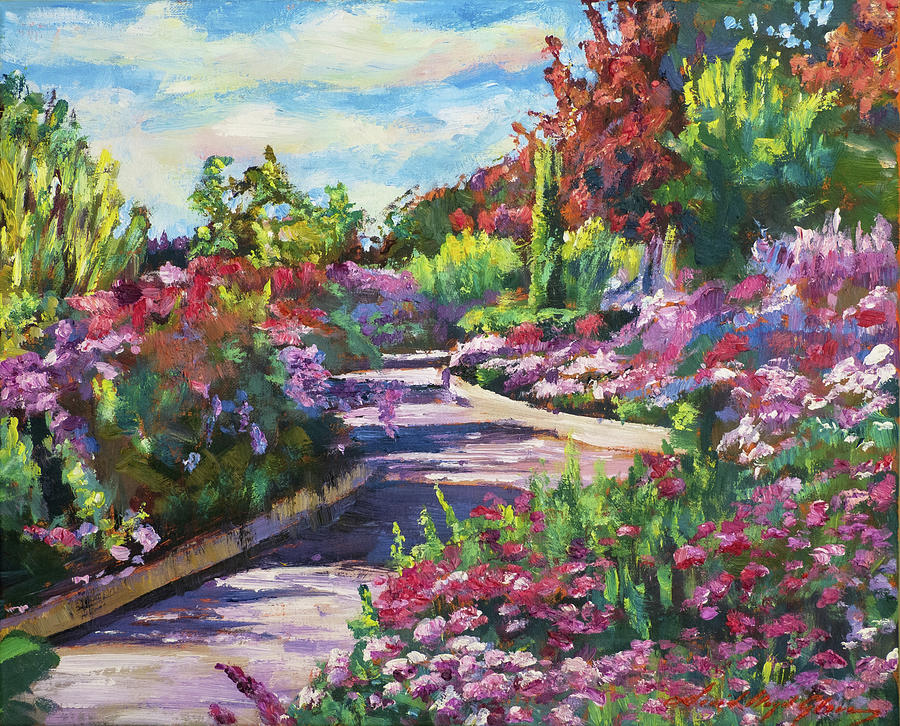 Winding Path At English Garden Painting by David Lloyd Glover