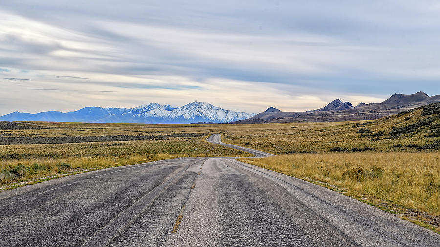 Winding Road Across Antelope Island Photograph by Fon Denton