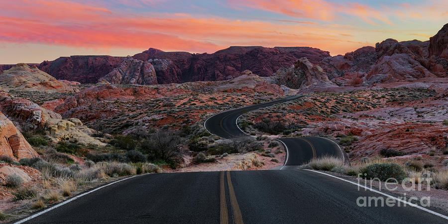 Winding Road through Valley of Fire in Nevada Photograph by Tom Schwabel