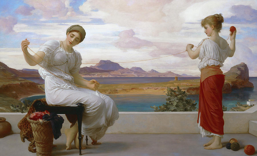 Winding the Skein, circa 1878 Painting by Frederic Leighton