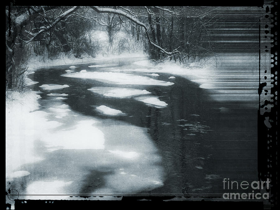 Winding Winter River Digital Art by Phil Perkins