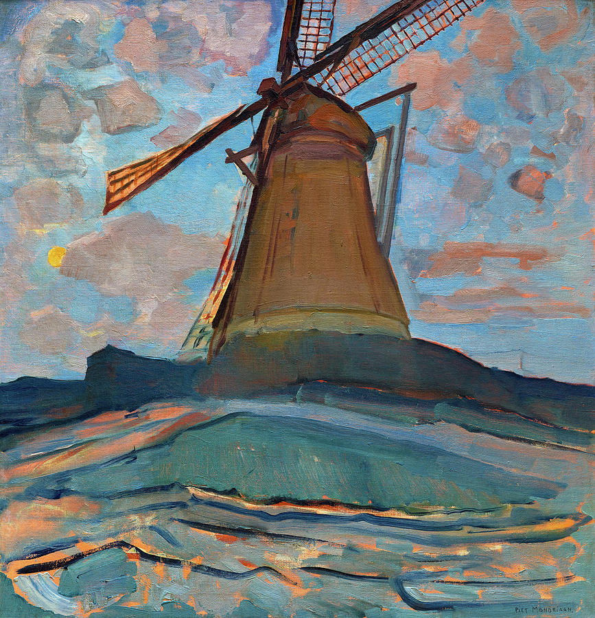 Windmill 1917 Painting By Piet Mondrian Pixels Merch