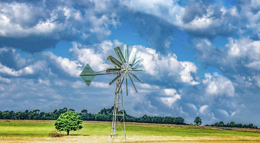 Windmill Along the Way Photograph by Marcy Wielfaert