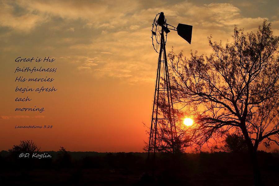 Windmill and Bible Quote Photograph by Daniel Koglin