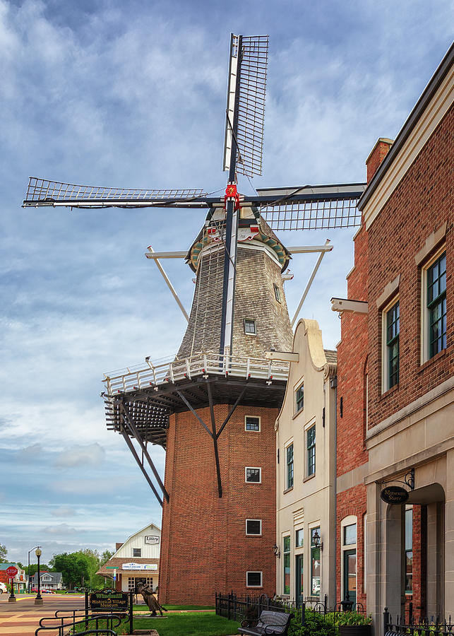 Windmill and Historical Village Museum - Pella Iowa Photograph by Susan Rissi Tregoning