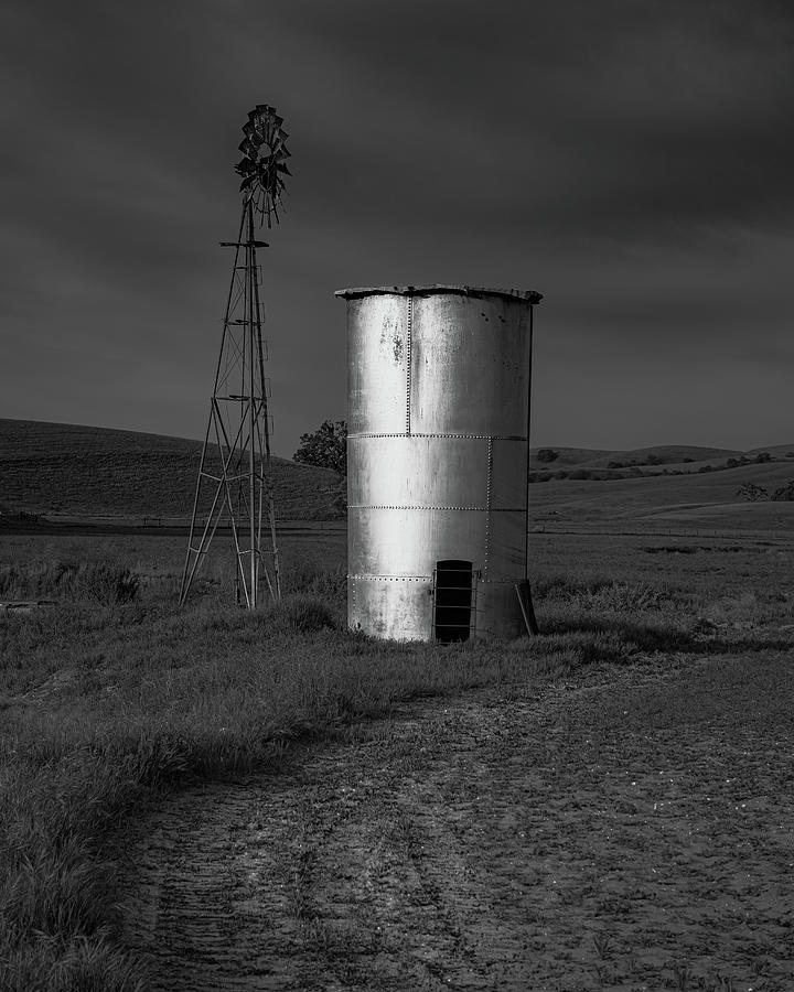 Farm Photograph - Windmill and Silo by Joseph Smith