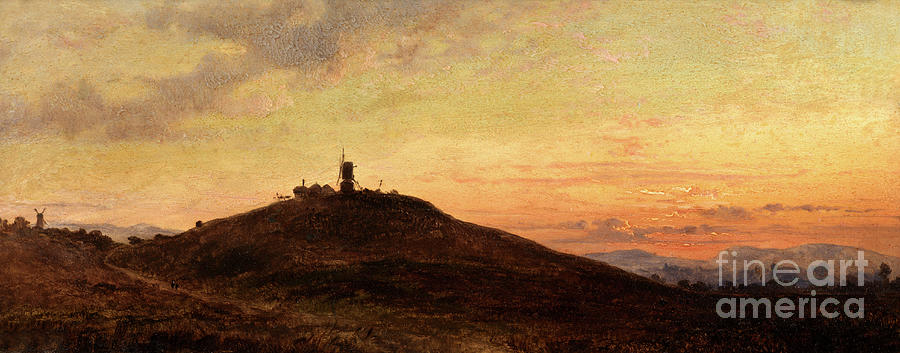Windmill at Sunset Painting by Thomas Whittle Jr