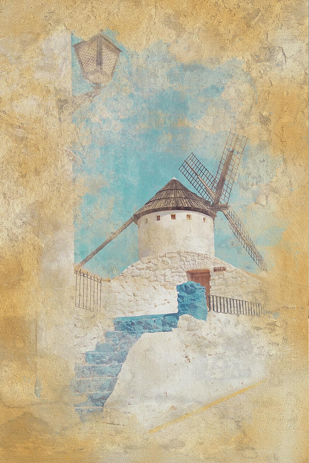 Windmill In La Mancha Province Mixed Media