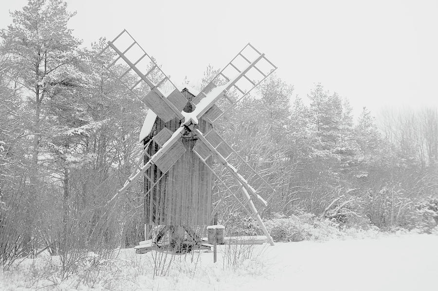 Windmill in Storm Photograph by Elaine Berger
