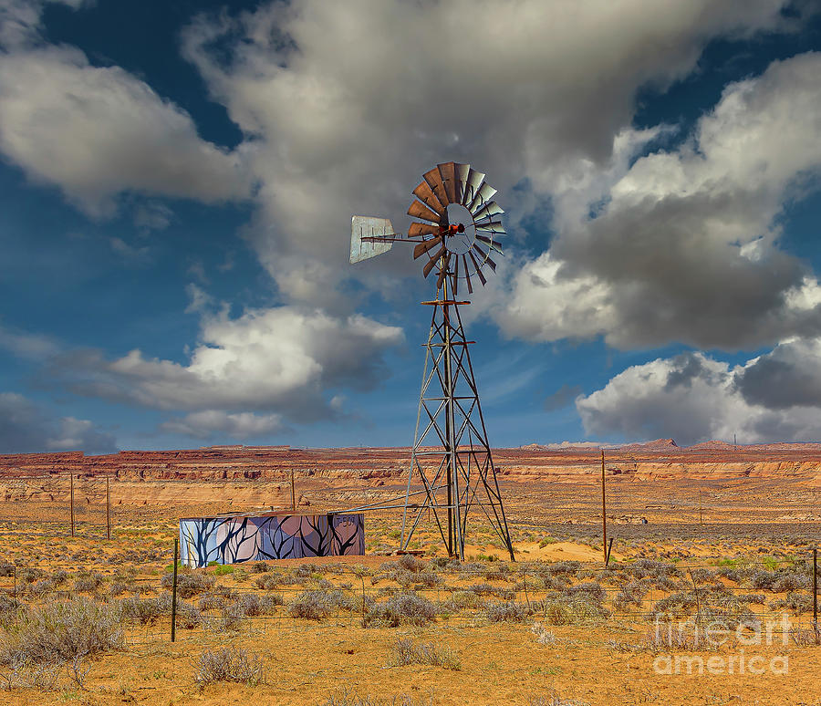 Windmill in the Arizona Desert Photograph by Nick Zelinsky Jr