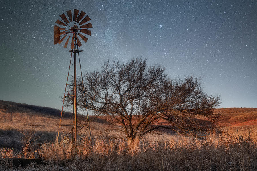 Windmill In The Moonlight Photograph
