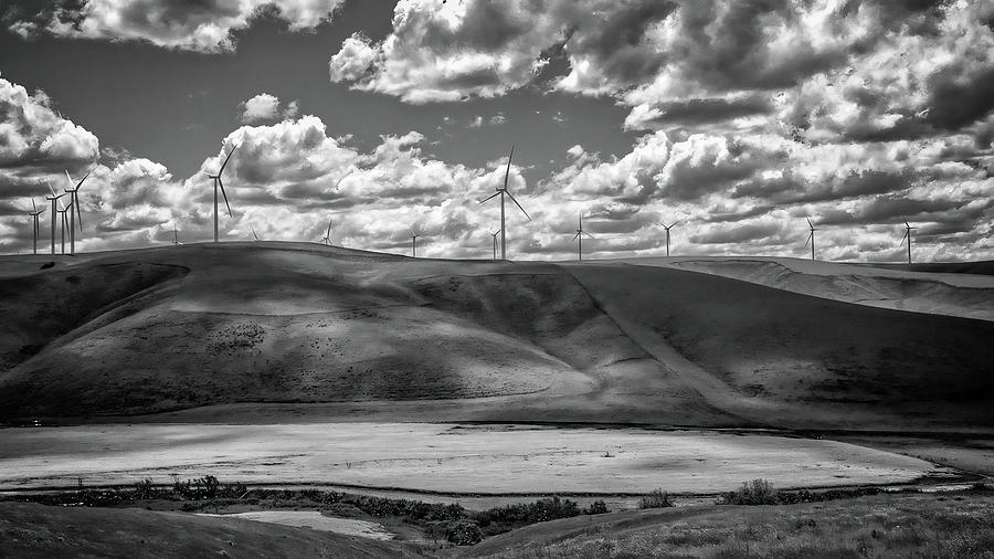 Windmill Landscape Black and White Photograph by Gerald Mettler - Fine ...