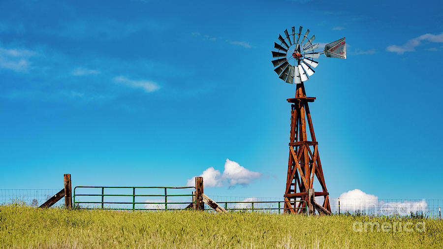 Windmill on Farm Photograph by Mark Jackson