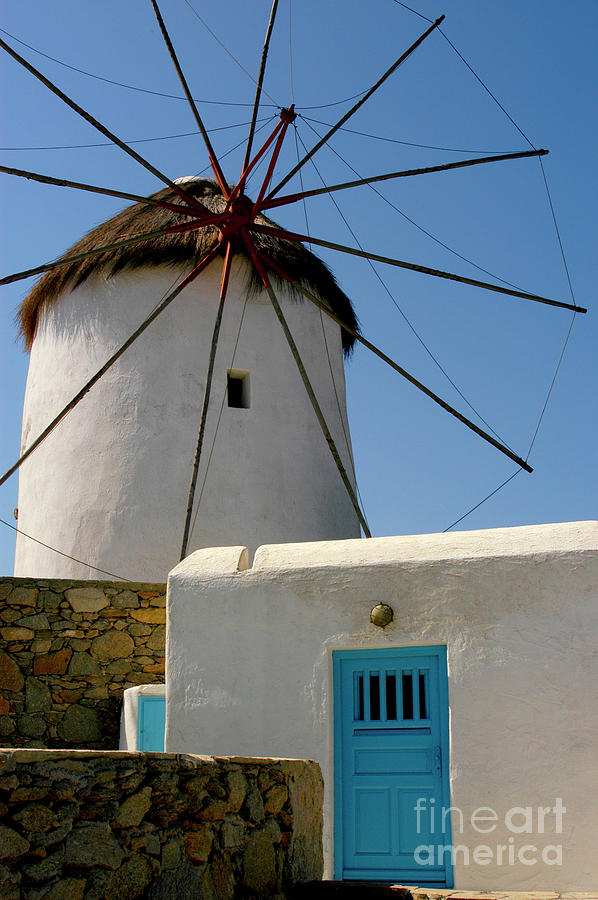 Windmill on the Greek island of Mykonos  Photograph by Gunther Allen