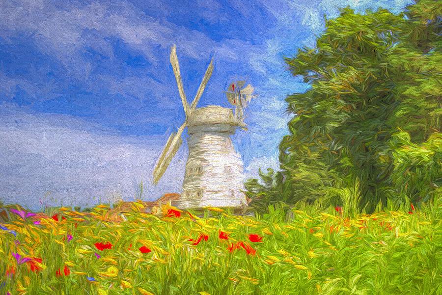 Windmill Poppie Art Photograph