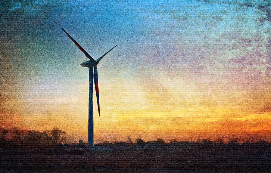 Windmill reaching for the sky Mixed Media by Tatiana Travelways