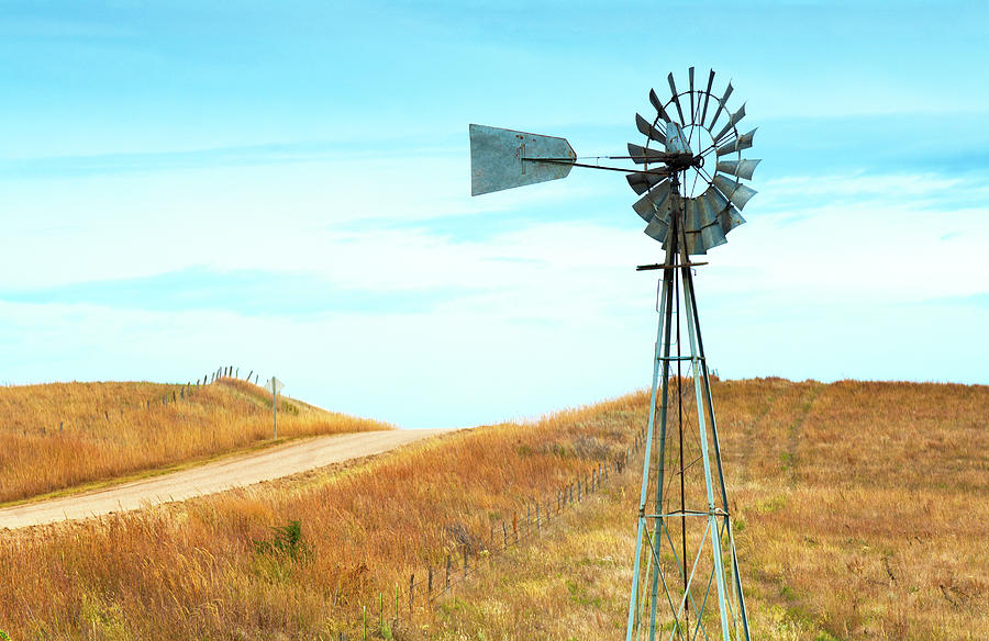 Windmill, Smoky Hills Region, Kansas Photograph by Anthony John Coletti