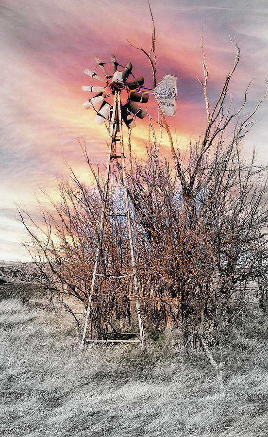 Windmill, Still Standing Strong Digital Art by Fred Loring