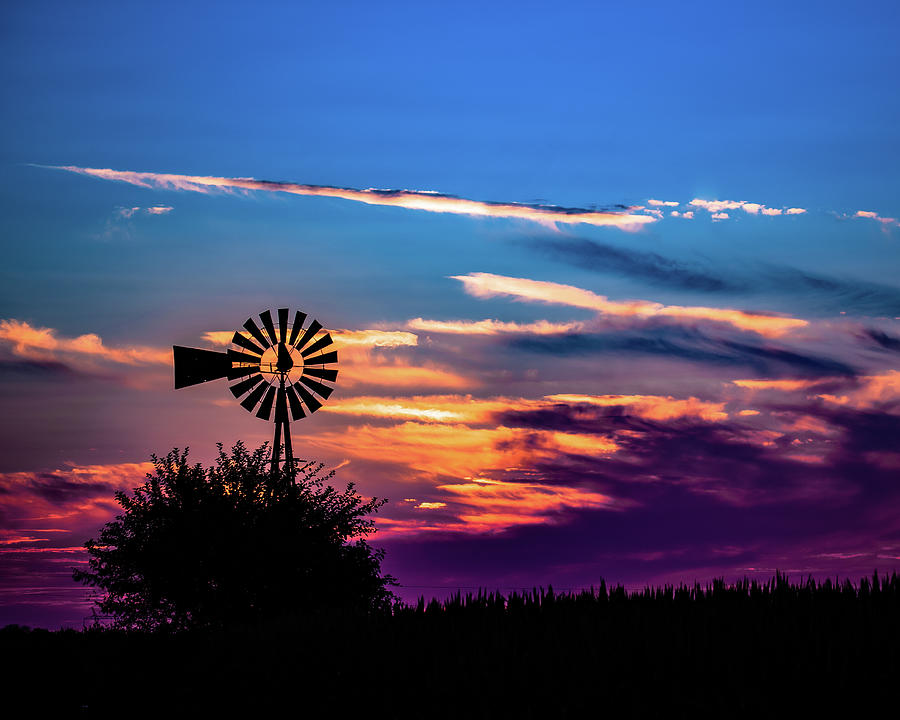 Windmill Sunset #2 Photograph by Scott Smith