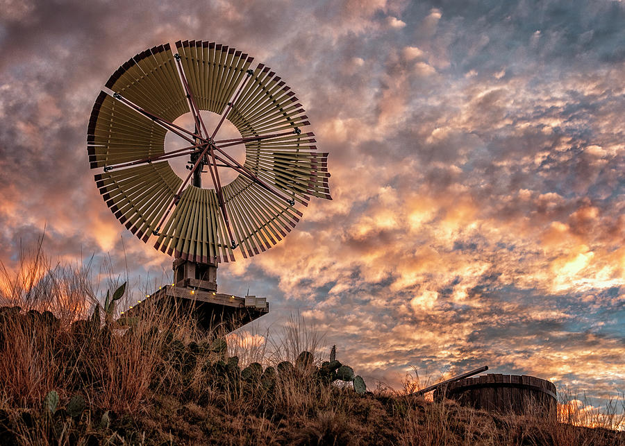 Windmill Sunset Photograph by Stephen Stookey
